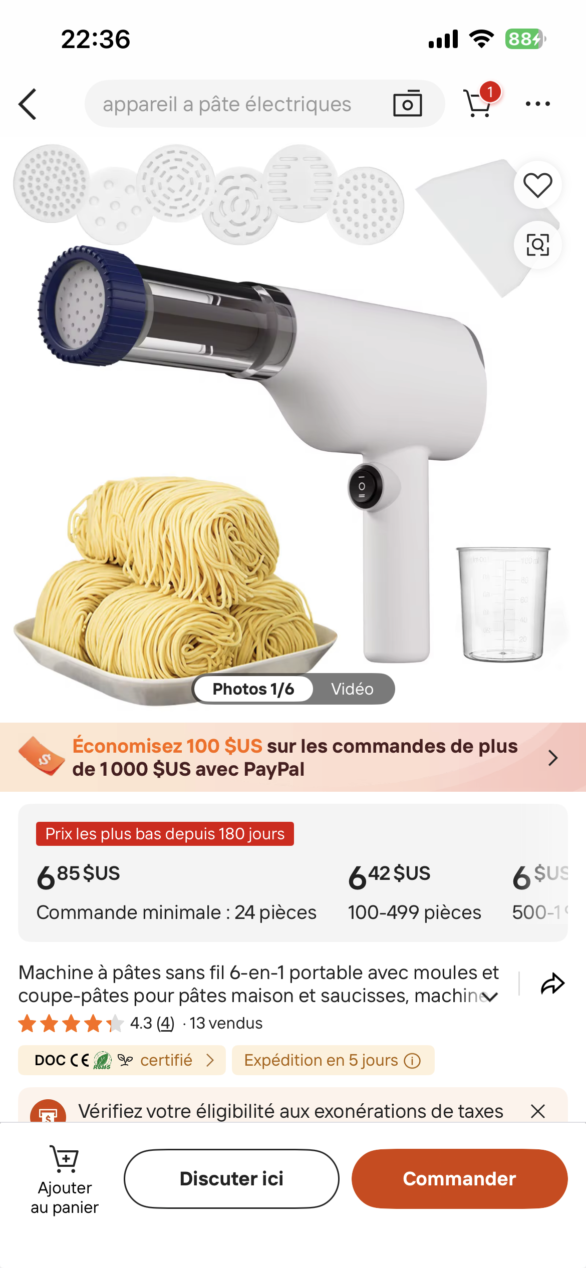 Machine à pâtes portable