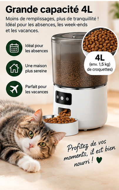 Grande capacité 4 litres du distributeur automatique Pettichat